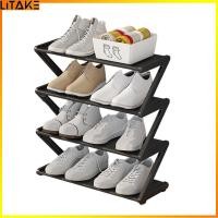 ราคา Litake Storage Shoe Stand Organizer Upgrade 4 Tier Small Shoe Rack Thickened Steel Stackable Kids Shoe Shelf Multi layer Assembly Z shaped Shoe Rack (21698224208)