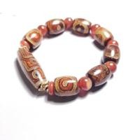 ราคา Tibetan natural genuine Dzi beads three eyed nine eye Dzi beads Buddha beads beaded bracelets for men and women (21034647260)