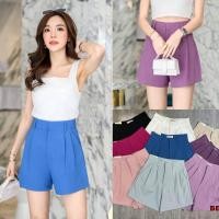 ราคา ℬ? ? ? ? ? ? ? ? ? ? ? ? กางเกงขาสั้น เอวสูง ตะขอหน้า แต่งเย็บกลีบ ทรงขาบาน Berrita 046 (20891218897)