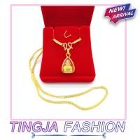 ราคา สร้อยคอพร้อมจี้ หุ้มทอง ไม่ลอกไม่ดำ หนัก2สลึง ลายมาลัย ยาว18นิ้ว พร้อมจี้พระ พระราหู ทองเคลือบแก้ว เครื่องประดับ ทองเหมือนแท้ (17447789787)