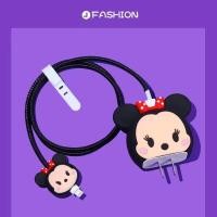 ราคา ส่งจากไทย 4 ชิ้น ชุด ชุดพันสาย เคสหัวชาร์จ ลายการ์ตูน ตัวถนอมสาย USB 18w 20w หัวชาร์จ (21419320165)