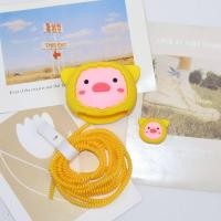 ราคา ส่งจากไทย 4 ชิ้น ชุด ชุดพันสาย เคสหัวชาร์จ ลายการ์ตูน ตัวถนอมสาย USB 18w 20w หัวชาร์จ (21419320180)