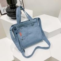ราคา กระเป๋าสะพายข้างผ้ายีนส์กระเป๋าสะพายไหล่นักเรียนแฟชั่นผู้หญิงกระเป๋าผ้าใบแบบพกพา (21723755101)