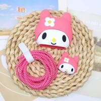 ราคา ส่งจากไทย 4 ชิ้น ชุด ชุดพันสาย เคสหัวชาร์จ ลายการ์ตูน ตัวถนอมสาย USB 18w 20w หัวชาร์จ (21419320168)