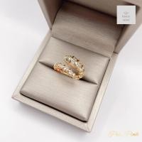 ราคา แหวนเพชรลายแฟชั่นประดับเพชรรอบวงขนาดฟรีไซต์ (21472937571)