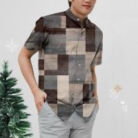 ราคา เสื้อเบลาส์เสื้อแขนสั้นสำหรับหน้าร้อนเสื้อเชิ้ตผู้ชายลายสก็อตวินเทจเสื้อลำลองแนวสตรีท2024 (21517203877)