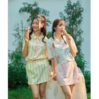 ราคา Closet Crush Lemonade กระโปรงทรงเอลายทางสีเหลือง (21385449591)