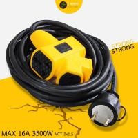 ราคา ปลั๊กพ่วง ปลั๊กไฟคุณภาพดีตกไม่แตก สีเหลืองดำ 3500W VCT 2x1 5 เหมาะกับงานหนักงานช่าง (21406301812)
