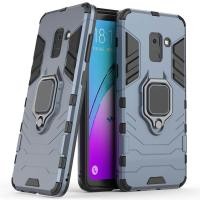 ราคา For Samsung Galaxy A8 2018 Phone Case Silicone TPU and Hard PC Luxury Armor Shockproof Metal Ring Holder Cover Casing (405494767)