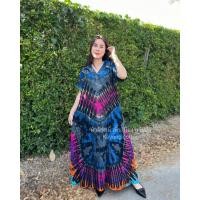 ราคา รวมชุดเดรสมัดย้อม ชุดเที่ยวทะเล เดรสเปิดไหล่ ชุดมัดย้อม สีสด ผ้ามัดย้อม มีหลายลาย (21281652414)