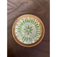 ราคา ถาด หวาย ฝังมุก ลายเปลือกหอย ใส่ขนมปัง เสริฟอาหาร วางชุดชา กาแฟ (21646251413)