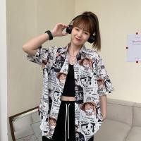 ราคา เสื้อเชิ้ตแขนสั้น คอปกโปโล ผ้าชีฟอง พิมพ์ลายวันพีช แฟชั่นฤดูร้อน สไตล์เกาหลี เสื้อผ้าชายหญิง พร้อมส่ง (21465975442)