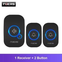 ราคา Fuers กริ่งประตูไร้สายกันน้ำ กริ่งประตูบ้านอัจฉริยะเสียงเมโลดี้และไฟ LED 32เพลง (21171103610)