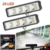 ราคา 2 ชิ้นเ 72W 24 LED รถทำงาน DRL Spotlight 72W High Bright Auto รถจักรยานยนต์ Off road LED ไฟหน้าขับรถหมอกโคมไฟ (21449660622)