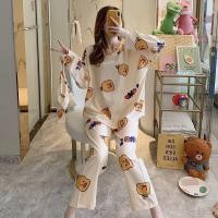 ราคา แขนยาว Sleepwear ผู้หญิงบวกขนาด Sleepwear ผู้หญิงเกาหลีรุ่น Outwear ผู้หญิงชุดนอนชุดบ้าน (20458509933)