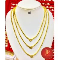 ราคา สร้อยคอทองลายไข่ปลา สลับจิกเพชร ทองชุบ ทองหุ้ม สวยเสมือนจริง JPgoldjewelry น้ำหนัก 2สลึง 1บาท 2บาท (19479443472)