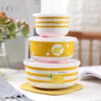 ราคา KIME พร้อมส่ง ชุดชามเซรามิค เซรามิค ชามเซรามิค พร้อมฝาปิด 3ใบ ชุด เข้าไมโครเวฟได้ ชาม ถ้วย (20541671977)