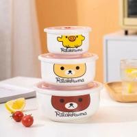 ราคา KIME พร้อมส่ง ชุดชามเซรามิค เซรามิค ชามเซรามิค พร้อมฝาปิด 3ใบ ชุด เข้าไมโครเวฟได้ ชาม ถ้วย (20541671996)