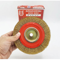 ราคา แปรงลวดกลม ชุบทอง อย่างหนา มีให้เลือก 4 6 8 10 12 นิ้ว Horse Shoe แปรงลวดขัดล้อ ลูกขัดแปรงลวดทองเหลือง แปรงลวดกลม แปรงลวดขัดสนิม (21551055450)