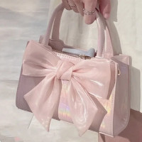 ราคา Stylish Handbags Small Square Shoulder Bags Fashion Handbags Womens Clutch Purse Pink Bowknot Handbags (20888679771)