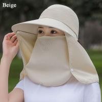 ราคา ป้ายหมวกปีกกว้างป้องกันรังสีอัลตราไวโอเลตสำหรับจักรยานผ้าคลุมหน้าหมวกบังแดดหมวกหน้าร้อนกันแดด (21434094149)