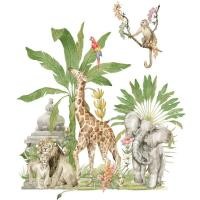 ราคา HelloYoung In Stock Tropical Animal Wall Sticker Giraffe Lion Elephant Wallpaper Kids Room Decoration Cute Monkey Removable Home Decor Wall Stickers (20263072282)