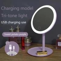ราคา Home Dressing Table Mirror Accessory Foldable Magnifying Makeup Mirror LED Lighted Rotating Vanity Mirror Portable Makeup Mirror With Magnifying Tool Vanity Mirror Accessory For Home Dressing Table Tr