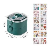 ราคา ปิ่นโตใส่อาหาร ปิ่นโตไมโครเวฟ ปิ่นโตทรงสี่เหลี่ยม ปิ่นโต 2 3 ชั้น พร้อมช้อนในตัว (16017766307)