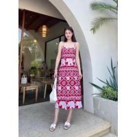 ราคา Dress ลายช้าง เดรสยาวสายเดี่ยวทางปล่อยลายช้าง (21675845640)