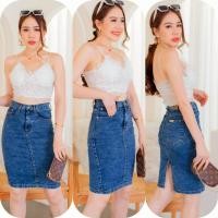 ราคา กระโปรงยีนส์ผ่าหลัง (21185745980)