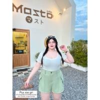 ราคา กางเกงขาสั้นผ้าเปเป้ งานสาวอวบ เอว34 44นิ้ว (21406408487)