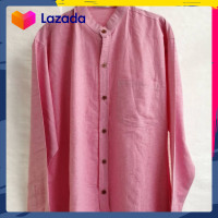 ราคา เสื้อเชิ้ตคอจีนผู้ชาย แขนยาว สีชมพูเข้ม ผ้าอ๊อกฟอร์ด (21274221140)