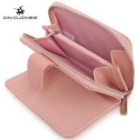 ราคา David Jones Paris กระเป๋าสตางค์ สไตล์วินเทจ สำหรับผู้หญิง กระดุมหลัง ซิบรอบ PU ผิวเรียบ (19382645824)