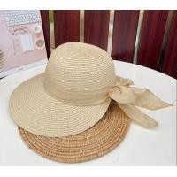 ราคา Hats Shop9 หมวกสานกันแดด ตกแต่งคาดโบว์ด้านหลัง หมวกทรงกล์อฟ พร้อมส่งจากไทย A001 (18566910671)