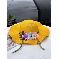 ราคา M Yshop หมวกสานปีกกว้าง ตกแต่งดอกไม้ หมวกกันแดด พร้อมส่งจากไทย รุ่น C057 (19759839534)