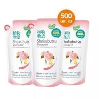 ราคา ครีมอาบน้ำ Shokubutsu Monogatari สีชมพู ชนิดถุงแบบเติม ขนาด 500 ml (16291618449)