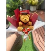 ราคา ช่อหมีบัณฑิต8 10 นิ้ว ใส่ชุดบัณฑิต เหมาะกับบัณฑิตน้อย (21450074367)