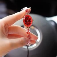 ราคา สร้อยข้อมือข้าวสาลี Jam Tangan Hijau เล็กยอดนิยมสีม่วงกลีบดอกนาฬิกาผู้หญิงหรูหรานาฬิกาผู้หญิงกันน้ำ (21493952938)