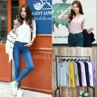 ราคา T98 เสื้อยืดคอกลมแขนยาวผ้าเรย่อน (15544600105)