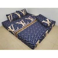 ราคา ผ้าปูที่นอน 1 5 ชิ้น เนื้อผ้าคอตตอนเเท้ สีสดใหม่เลือกขนาดได้ Louis Vuitton ลายขาว (9104609459)