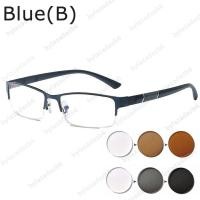 ราคา ลบองศา Photochromic ป้องกันแสงสีฟ้าแว่นตาโลหะผสมไทเทเนียมกรอบแว่นตาแสงเบาตารางสายตาสั้นแว่นตาชายโลหะแว่นตา (15605427166)