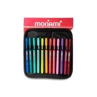 ราคา ปากกาสีน้ำ Live Color หมึกสูตรน้ำ ชนิด 2 หัว ชุด12สี แบบสีสด แบบสีหวาน พร้อมกระเป๋าซิป แบนด์ Monami (9729946054)