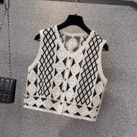 ราคา CC72 แฟชั่นเสื้อลูกไม้ เสื้อถักปักลายดอกสวยๆ เสื้อกั๊ก เสื้อลูกไม้สวยๆ (21410250837)