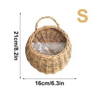 ราคา คุณภาพสูง มีสต๊อก กระถางดอกไม้ทรงครึ่งวงกลมแขวนผนังหวายเทียมกระถางดอกไม้พลาสติกสำหรับรั้วระเบียงปลูกต้นไม้ติดผนังพร้อมระบายน้ำและตะขอ2อันโดยไม่ต้องเจาะ (21531274614)
