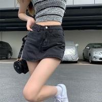 ราคา ใหม่ กางเกงกระโปรงยีนส์แฟชั่น กระโปรงเดนิมเอวสูง ผ้าไม่ยืดสาวอวบเพิ่มไซส์ (20404342984)