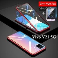 ราคา เคสโทรศัพท์แม่เหล็ก V21สำหรับ Vivoเคสกระจกนิรภัย9H สองด้านเคสโทรศัพท์โลหะแม่เหล็กสำหรับ Vivo V21 5G Vivo V20 V20 Pro 5G 360 4G (11503967377)