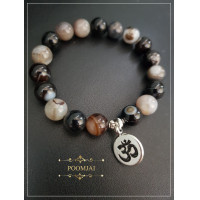 ราคา POOMJAI กำไลหินอาเกต Agate และจี้โอม กำไลหินแท้ กำไลหินธรรมชาติ Lucky Stone ขนาด 10 มิล หินนำโชค หินมงคล (9433716388)