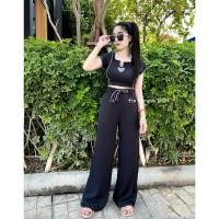 ราคา FLASH Zeza ชุดเซ็ท2ชิ้น กางเกงเอวสูง เสื้อครอปตีเกล็ดหน้า ชุดเซ็ทเสื้อครอปผ้าร่องไหมพรม เอวสูงพรางหุ่น ผ้าตัวหนา ชุดเซ็ตน้องโบว์ชมพู โบว์ฟ้า โบว์ดำ (21442057501)