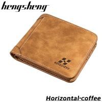 ราคา HENGSHENG กระเป๋าสตางค์ผู้ชายกระเป๋าเงิน Nubuck ผิวกระเป๋าสตางค์หนังกระเป๋าเก็บบัตรแบบพกพาขนาดเล็กดีไซน์พับสามทบกระเป๋าเหรียญใช้ได้ทุกเพศ (21649972758)