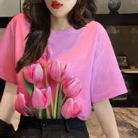 ราคา 2567เสื้อสงกรานต์ผู้หญิง เสื้อยืดลายดอกฤดูร้อน เสื้อลายดอกสงกรานต์เสื้อลายดอกสงกรานต์ (21479018494)